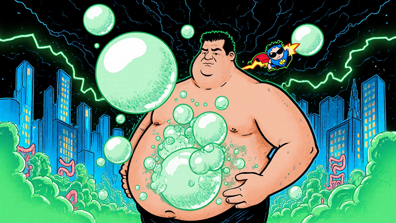 Remèdes OTC contre les gaz et la distension : Siméthicone et produits enzymatiques