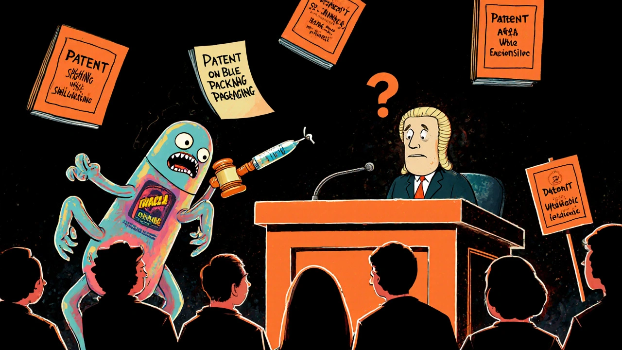 Un monstre &#039;Product Hopping&#039; affronte un générique avocat dans une cour de justice délirante.