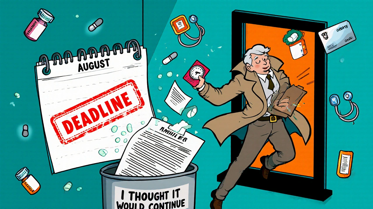 Une personne jette un formulaire de révision, tandis qu&#039;un conseiller SHIP arrive pour la sauver.