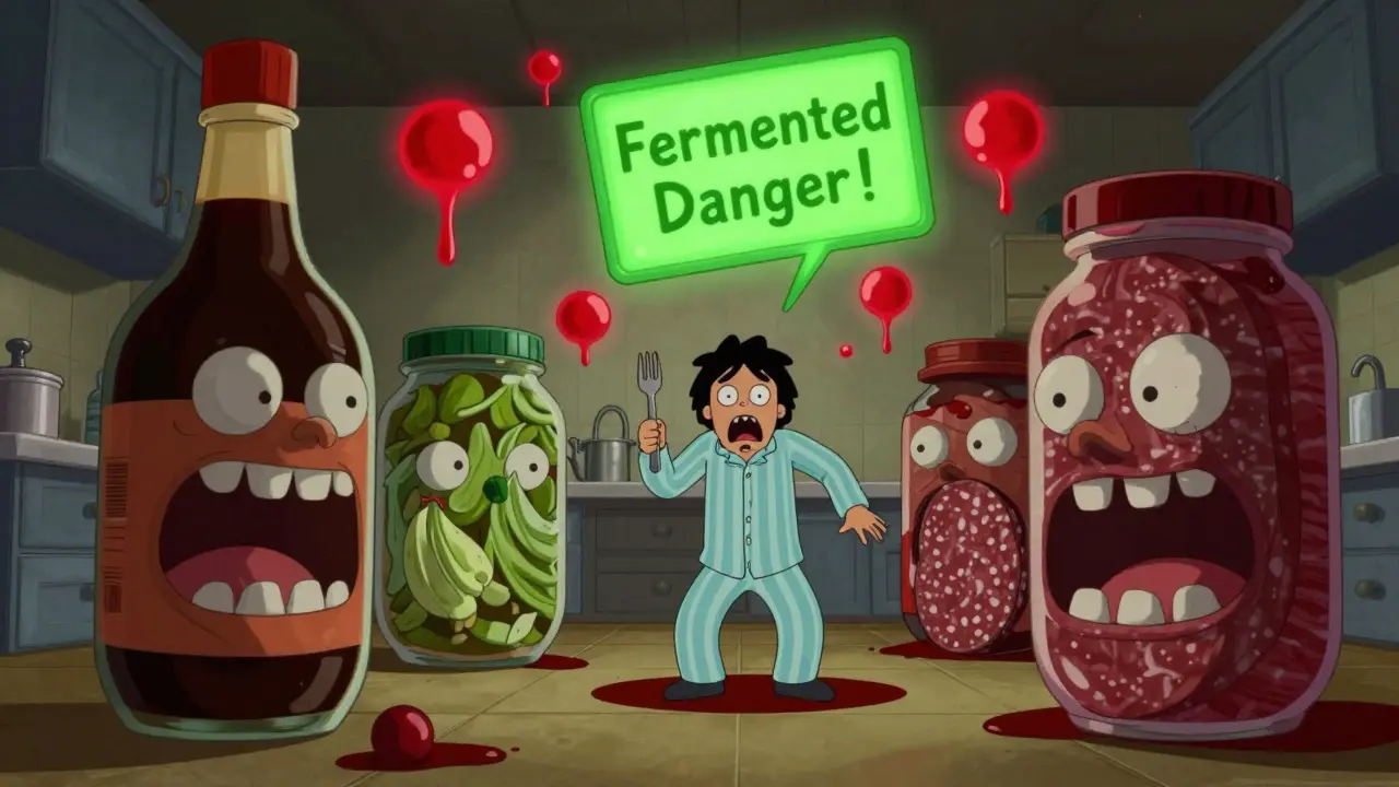 Aliments fermentés et IMAO : les sources de tyramine au-delà du fromage