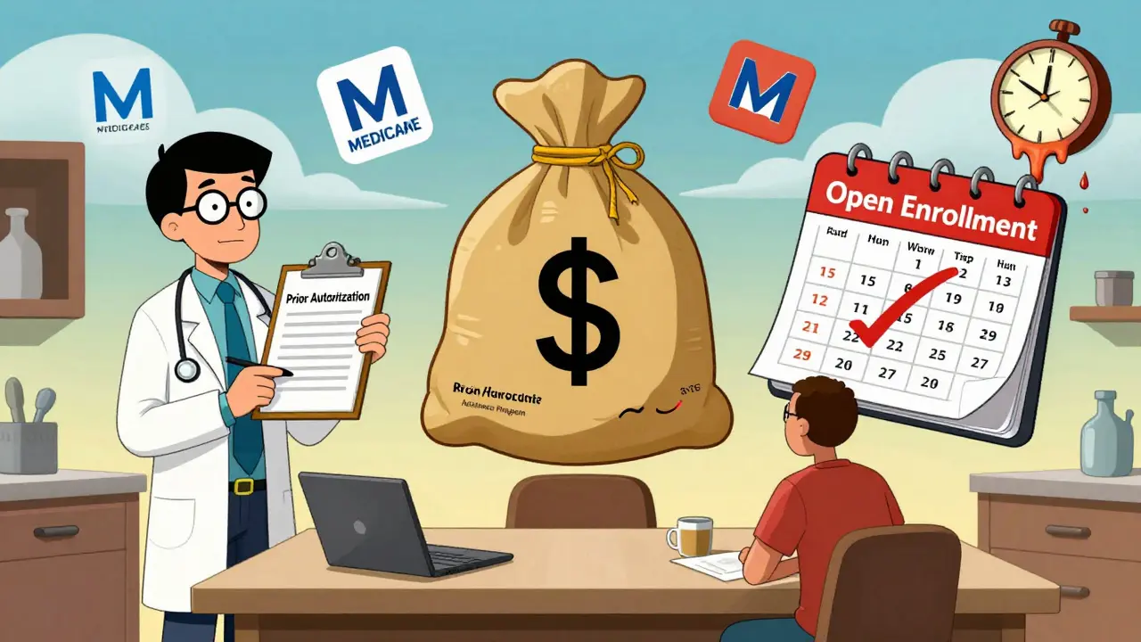 Patient face à trois options folles : autorisation, aide et période d'inscription.