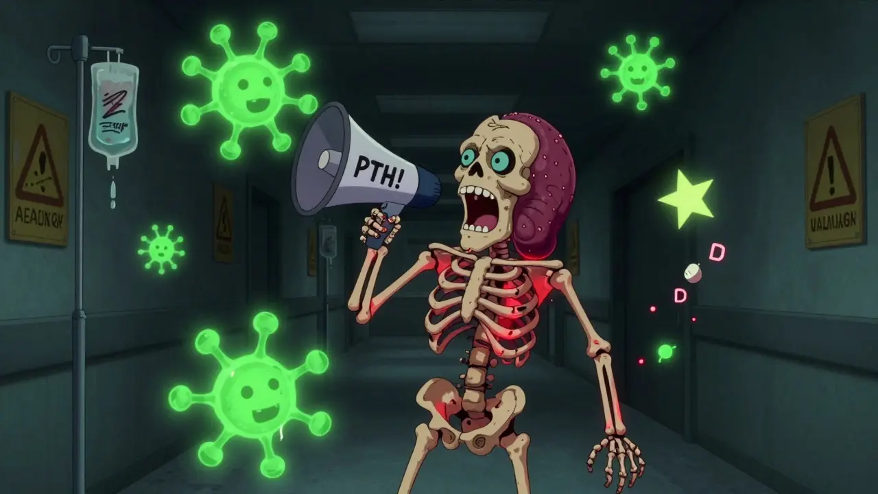 Trouble osseuse et minérale dans l'insuffisance rénale chronique : calcium, PTH et vitamine D