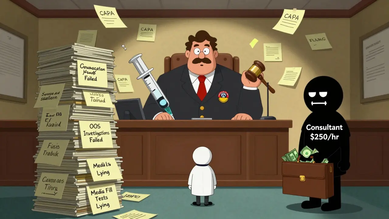 Un petit fabricant face à un juge FDA géant, entouré de preuves d'échecs qualité et d'un consultant coûteux.