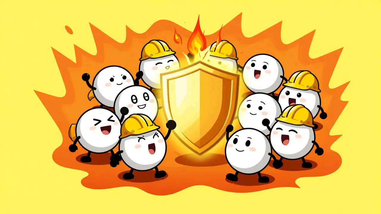 Dessin style Adult Swim montrant des globules blancs créant des anticorps grâce à la fièvre.