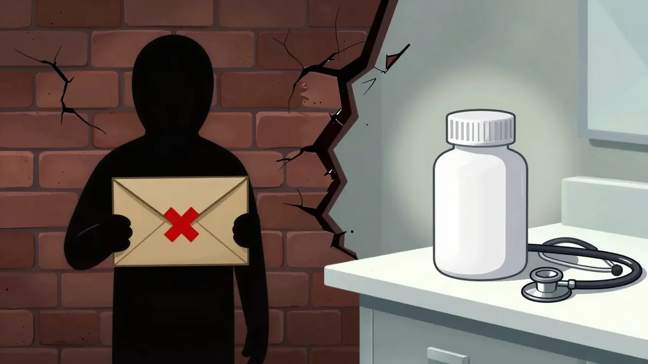 Illustration montrant le contraste entre une source de médicaments illégale et une option médicale sûre