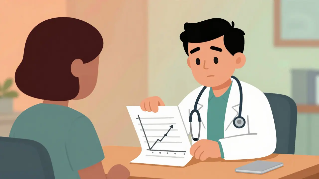 Doctor and patient discussing a gradual medication reduction plan